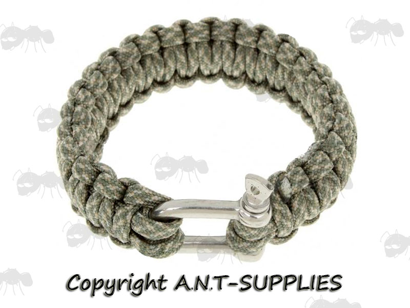 ACU Urban Camo Paracord Bracelet with D Shaped Metal Shackle