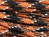 Reflective Thread Orange and Black Camouflage Colour Paracord