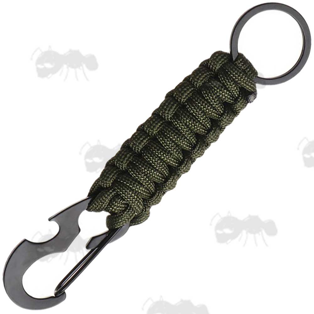Green Paracord Keychain Paracord Keychain With Quick Fit Bottle Opener Clip