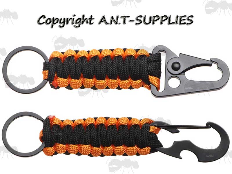 Two Woodland Camouflage Paracord Keychains With Quick Fit Clips