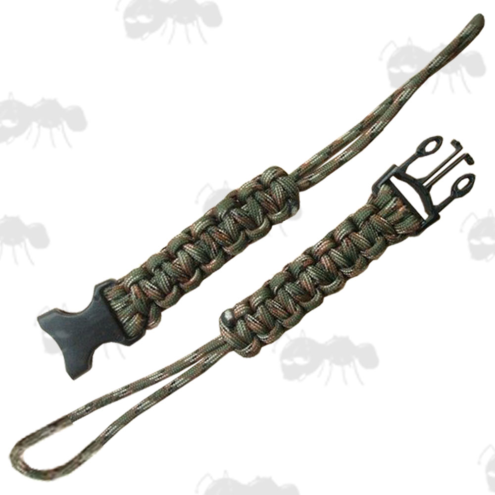 Quick Deploy Buckle Woodland Camo Colour Paracord Clasp