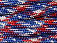 Reflective Thread Red, White and Blue Camouflage Colour Paracord