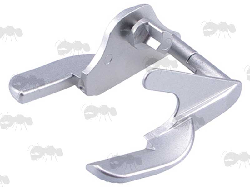 Metal Ambidextrous Thumb Safety for 1911 Pistol Grips, with Silver Finish