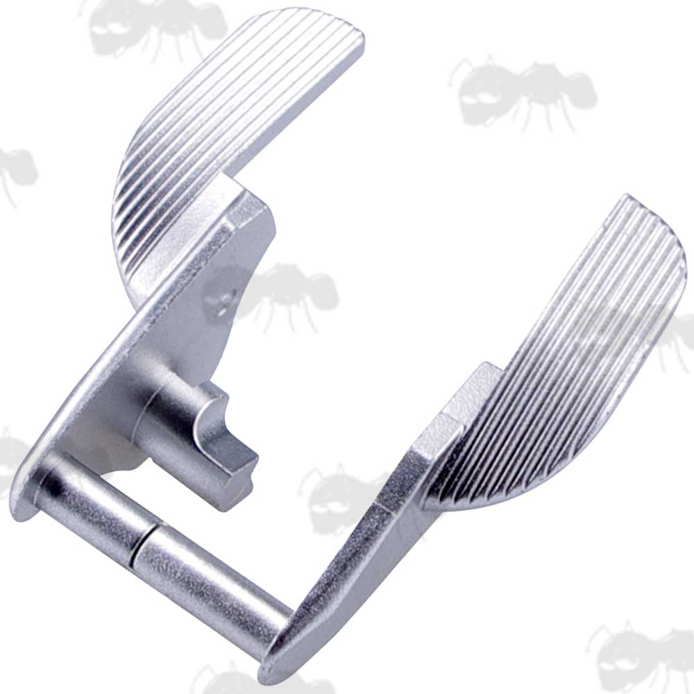 Metal Ambidextrous Thumb Safety for 1911 Pistol Grips, with Silver Finish