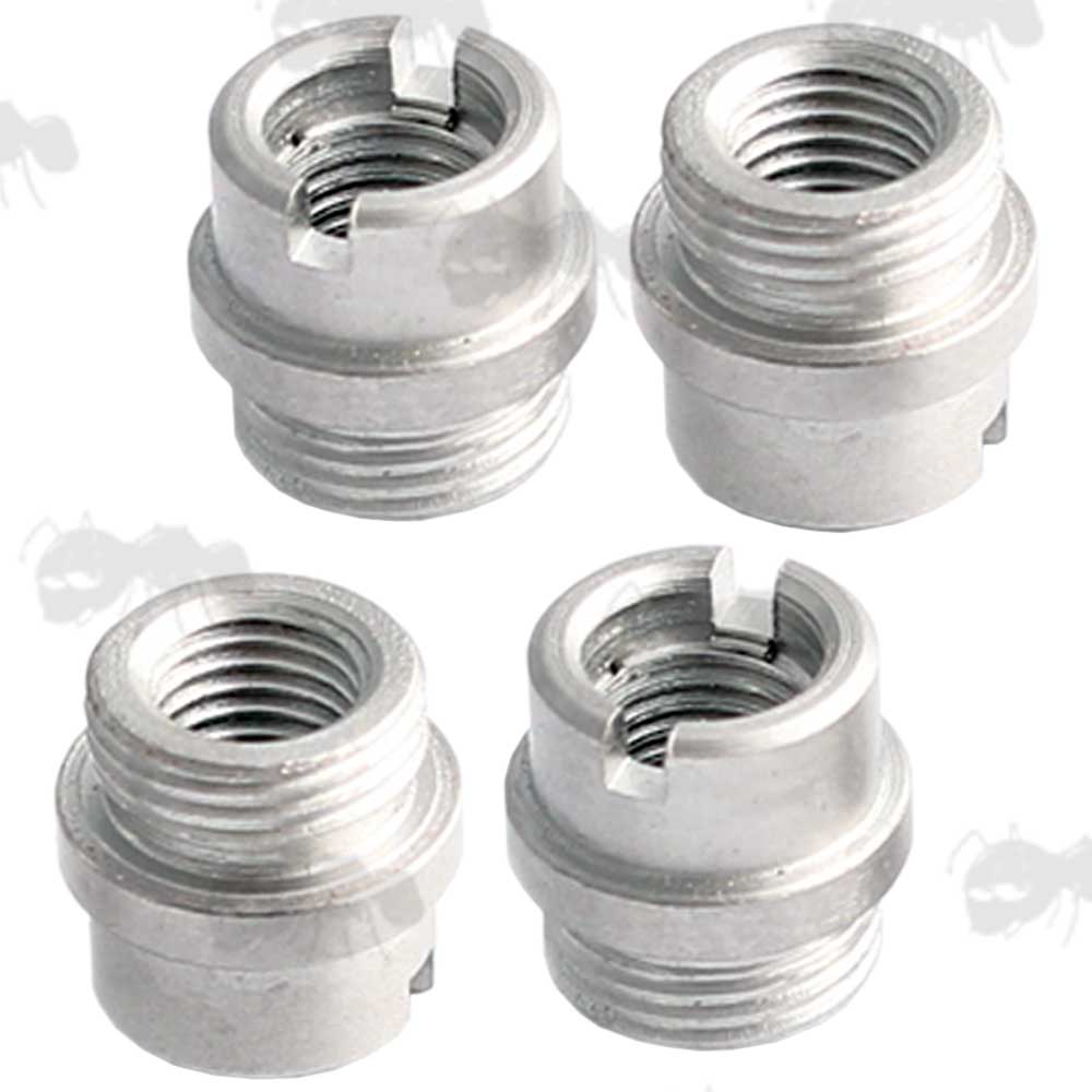 Set of Four Silver 1911 Pistol Grip Bushings