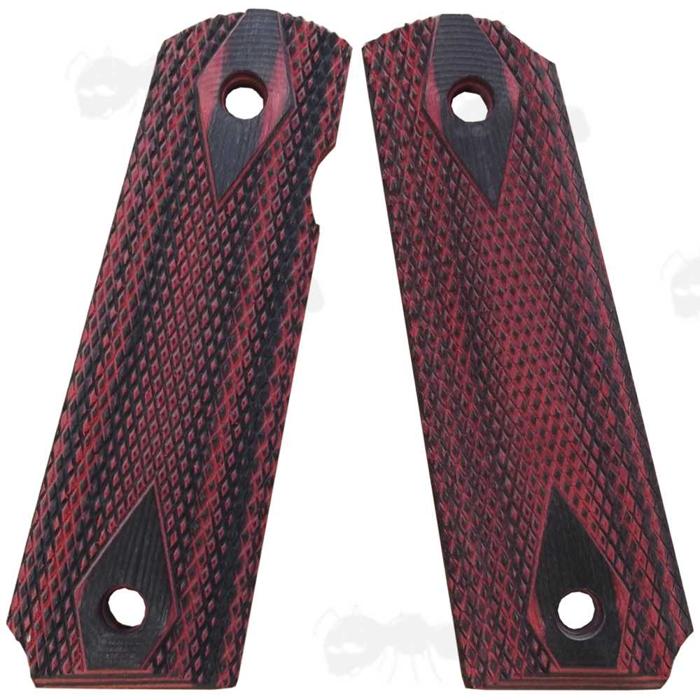 Rosewood Colt 1911 Handgun Diamond Textured Grip Panels