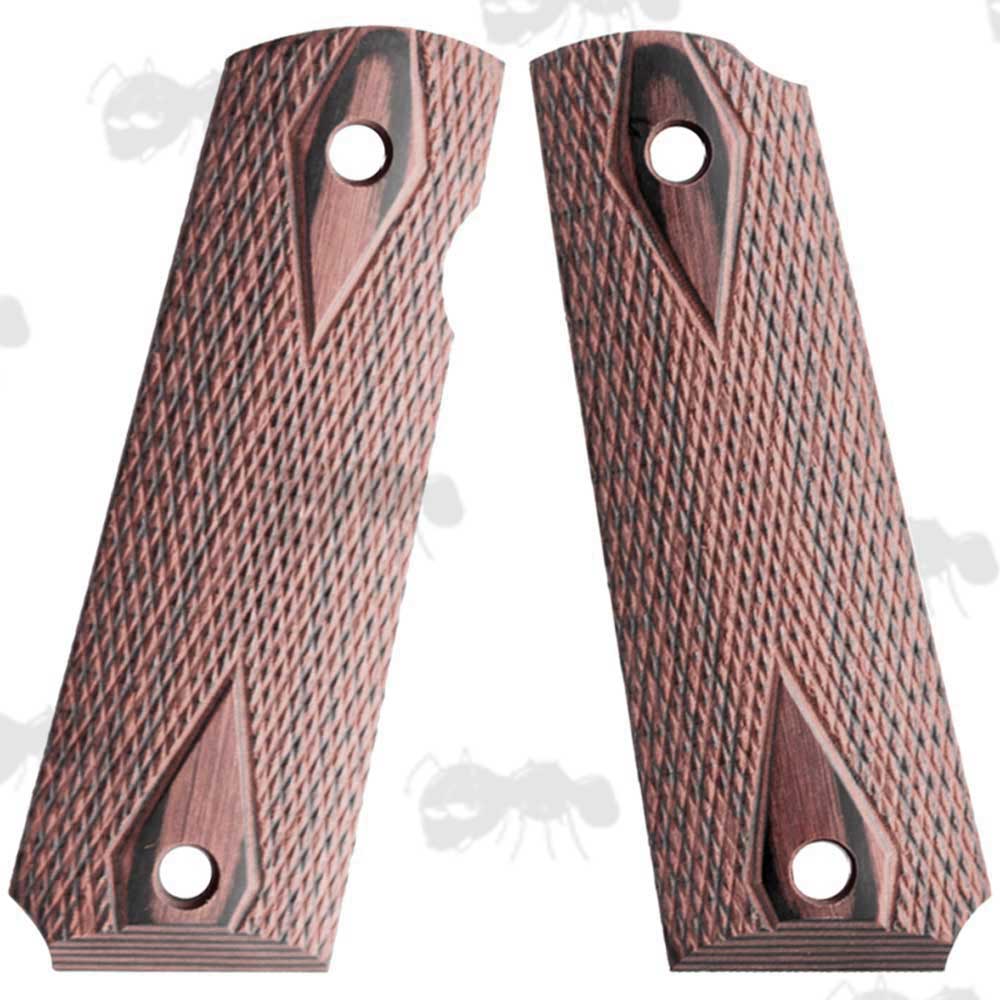 Rosewood Colt 1911 Handgun Diamond Textured Grip Panels