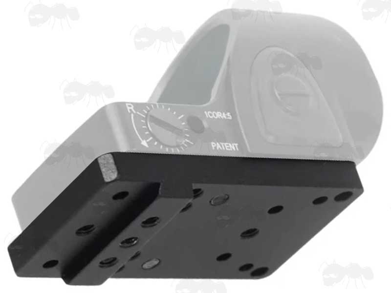 Mini Red Dot Sight Universal Base Plate Mount for Glock Pistols, Shown with Red Dot Sight