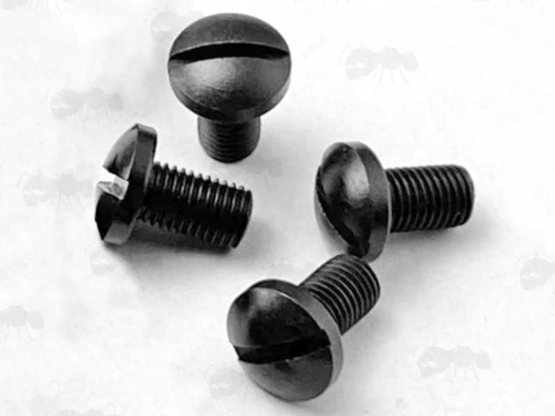 Set of Four Slotted Head Screws for 1911 Pistol Grips, with Metric Threads, in Black Finish