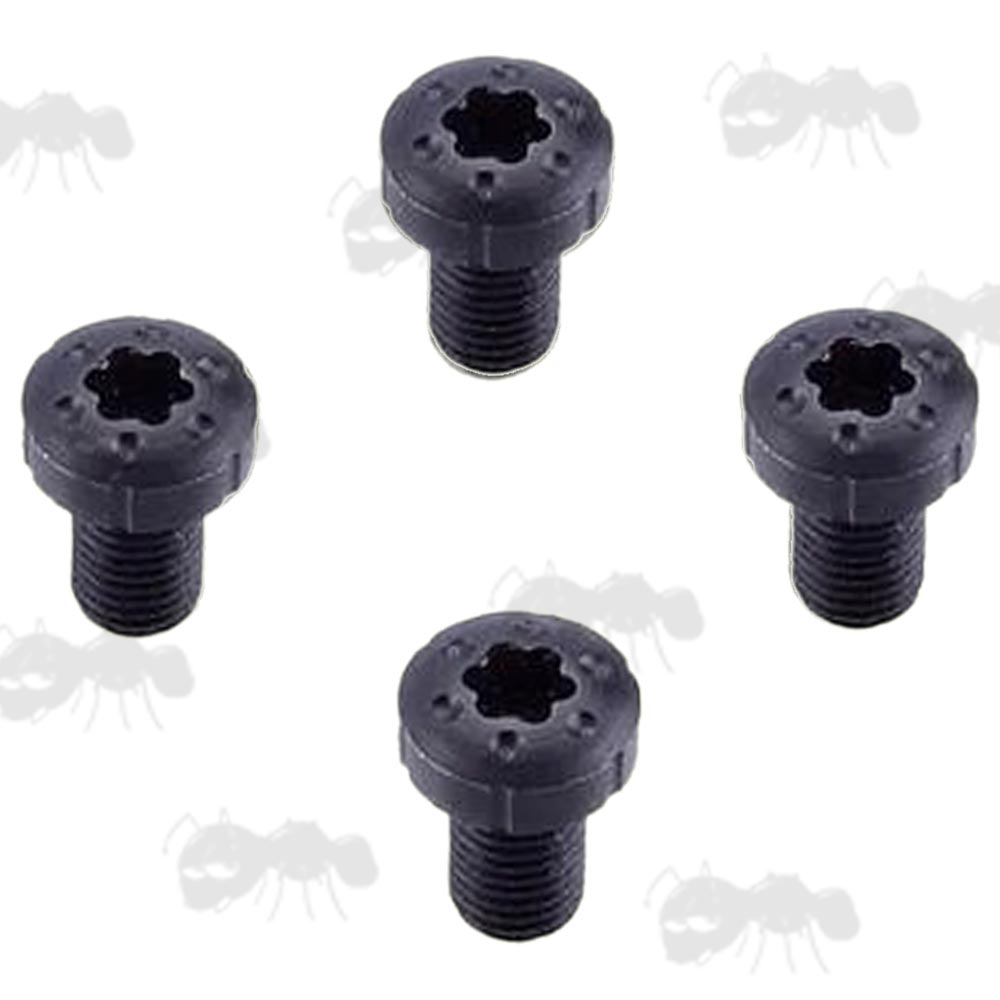 Set of Four Decorative Torx Head Screws for 1911 Pistol Grips, in Black Finish