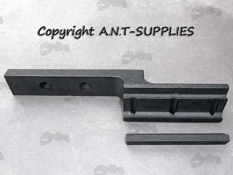 Side View of The Mark II Black Plastic SA80 / L85 Raiser Rail Mount for ACOG Sights
