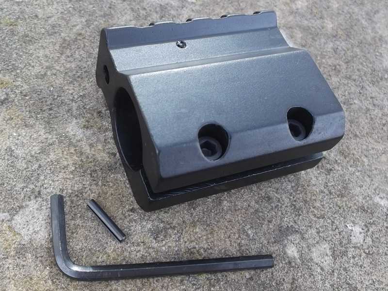 Adjustable Gas Block with Top Picatinny Rail for AR-15 Type Rifles with Allen Key and Roll Pin