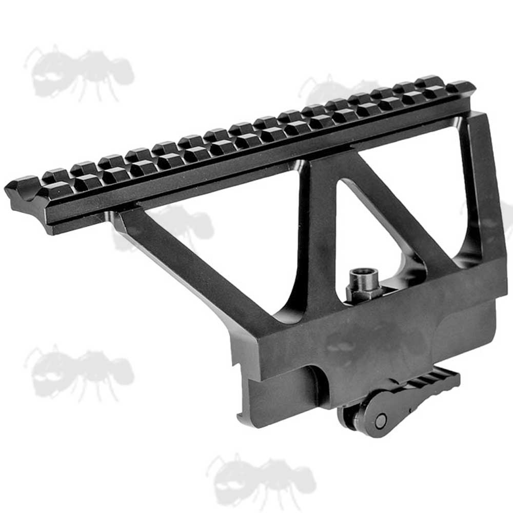 AK Rifle Quick-Release Lever Side Bracket Base Mount with Top Weaver / Picatinny Sight Rail