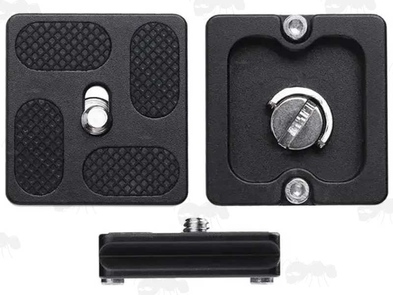 Base View of The 40mm Long 1/4-20 Thread Camera Base Plate Adapter for ARCA Swiss Mounting Rails