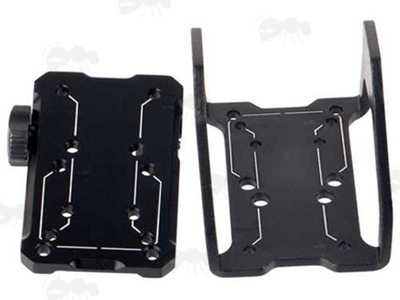 Black Exoskeleton Protective Design Picatinny Rail Mount for Mini Red Dot Sight