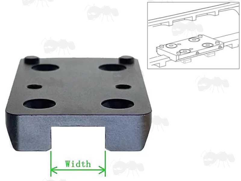 Red Dot Sight Base Plate for Shotgun Ribs, Plate Type Number 2