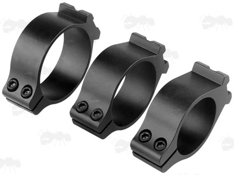 30mm, 34mm and 40mm Diameter Split Band Weaver Rail Adapter Ring Mounts