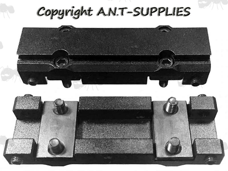 Aluminium Shotgun Rib Dovetail Adapter Rail, Shown Fitted to a Shotgun Vented Rib