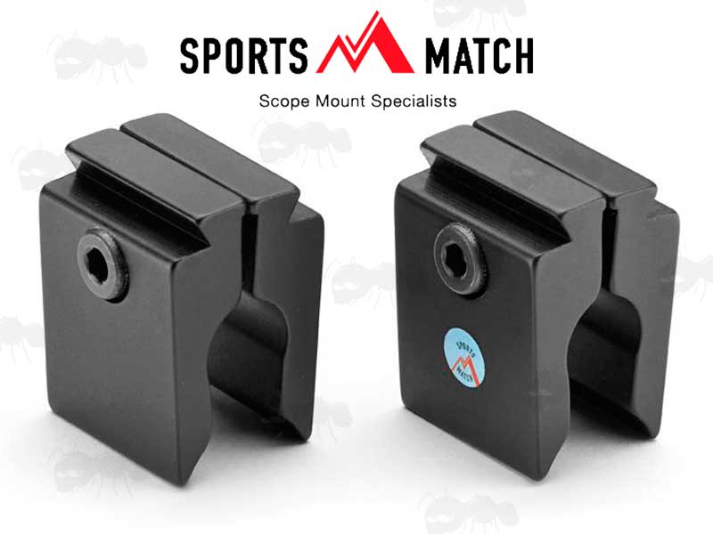 Pair of SportsMatch UK Problox Dovetail Rail Bases For Crosman Ratcatcher and Rabbitstopper Air Rifles