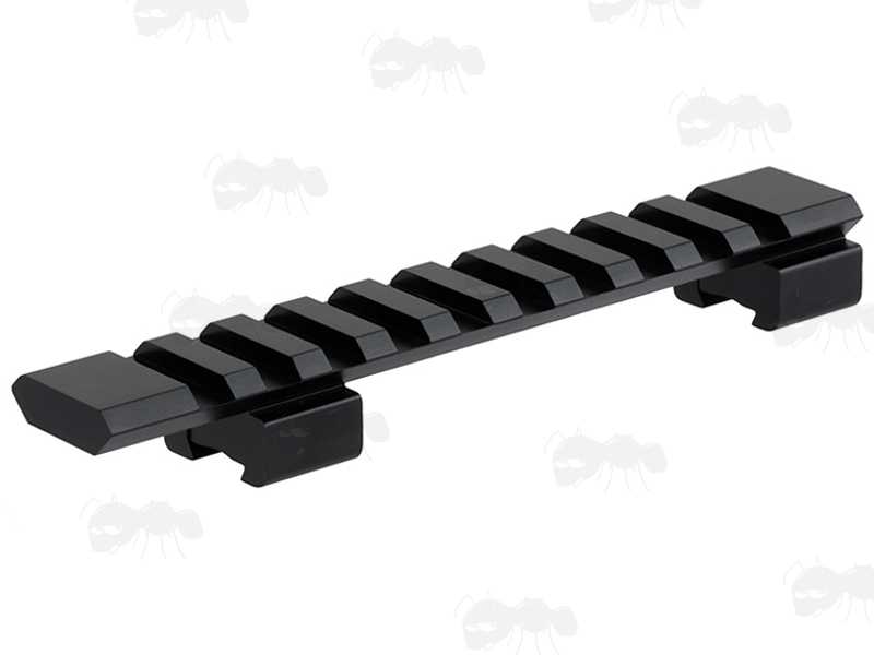 9.5-11mm Dovetail to 20mm Weaver / Picatinny Forward Reach Rail See-Thru Adapter