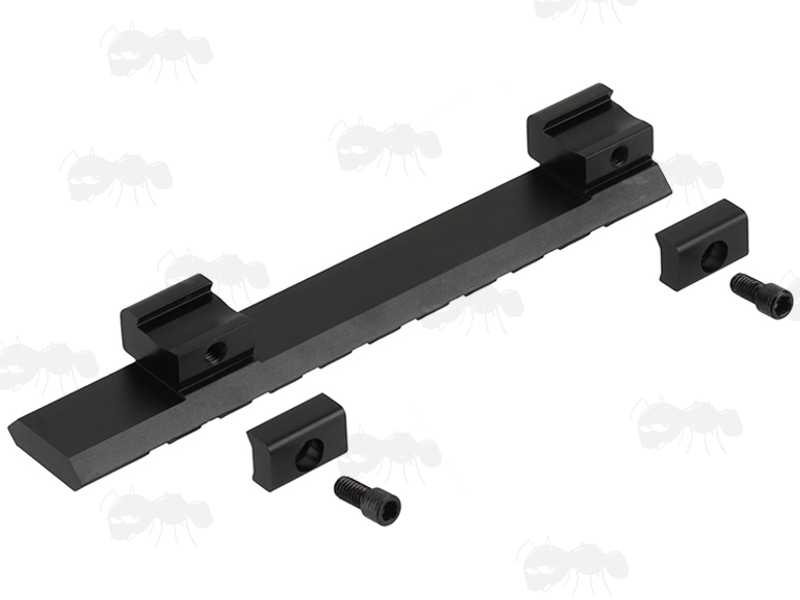 Dismantled Base View of The 9.5-11mm Dovetail to 20mm Weaver / Picatinny Forward Reach Rail See-Thru Adapter