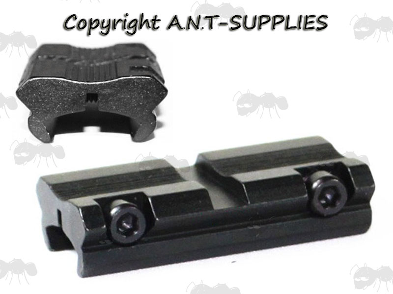 Two Piece Airgun / .22 Rifle 3/8 inch Dovetail Rail to Weaver Adapter Rails