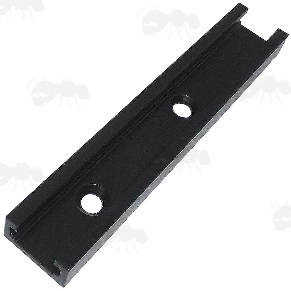 Black Anschutz / Euro / UIT Forend T-Channel Accessory Rail, 10cm Long