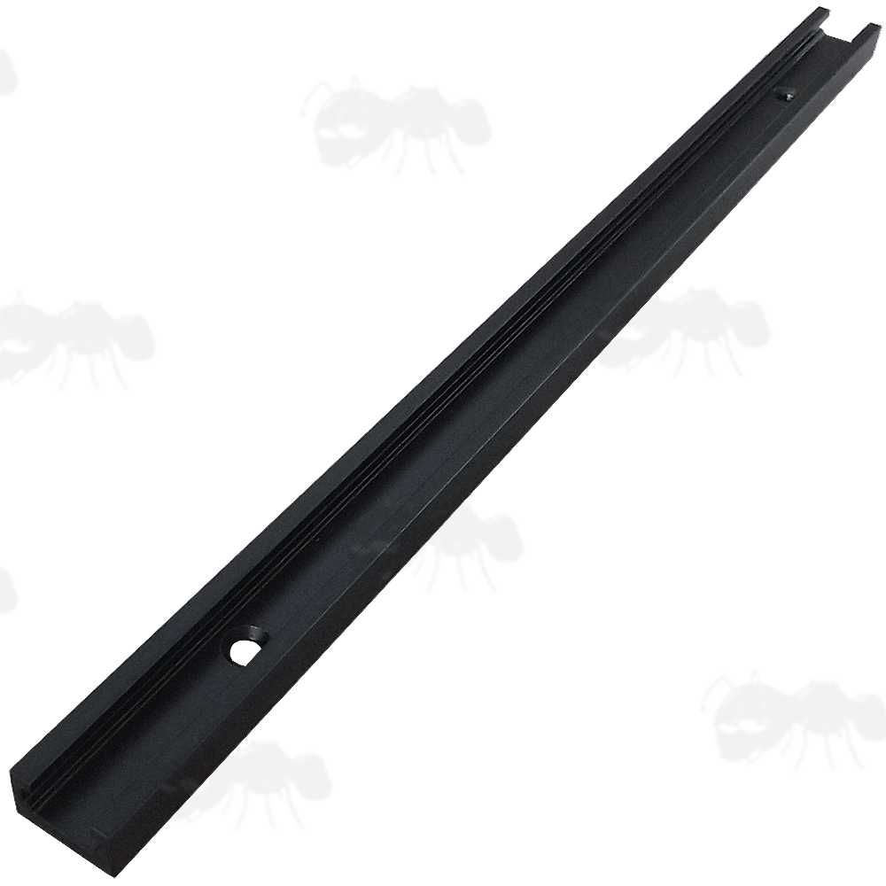 Black Anschutz / Euro / UIT Forend T-Channel Accessory Rail, 30cm Long