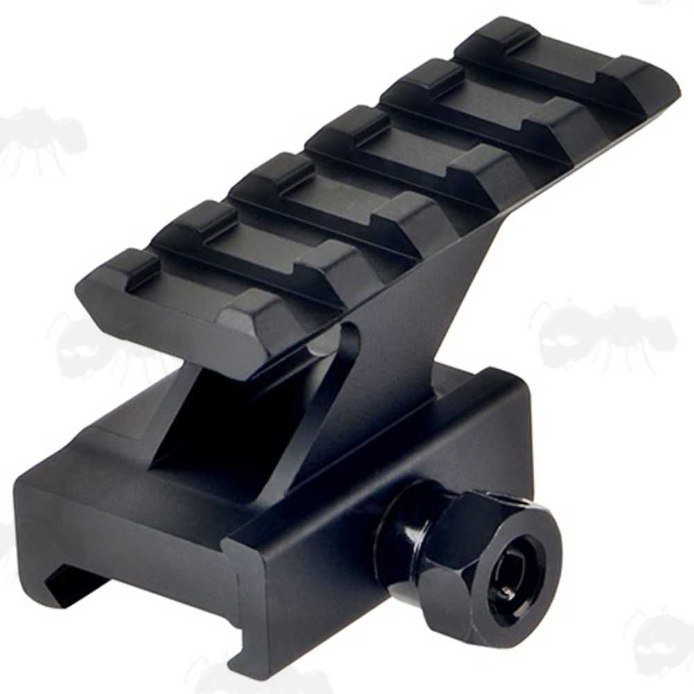X2 5 Slot Picatinny/Weaver Rail Riser Mounts - Quick Release 20mm High, 60mm Long, Light Alloy For Flashlights & Scopes