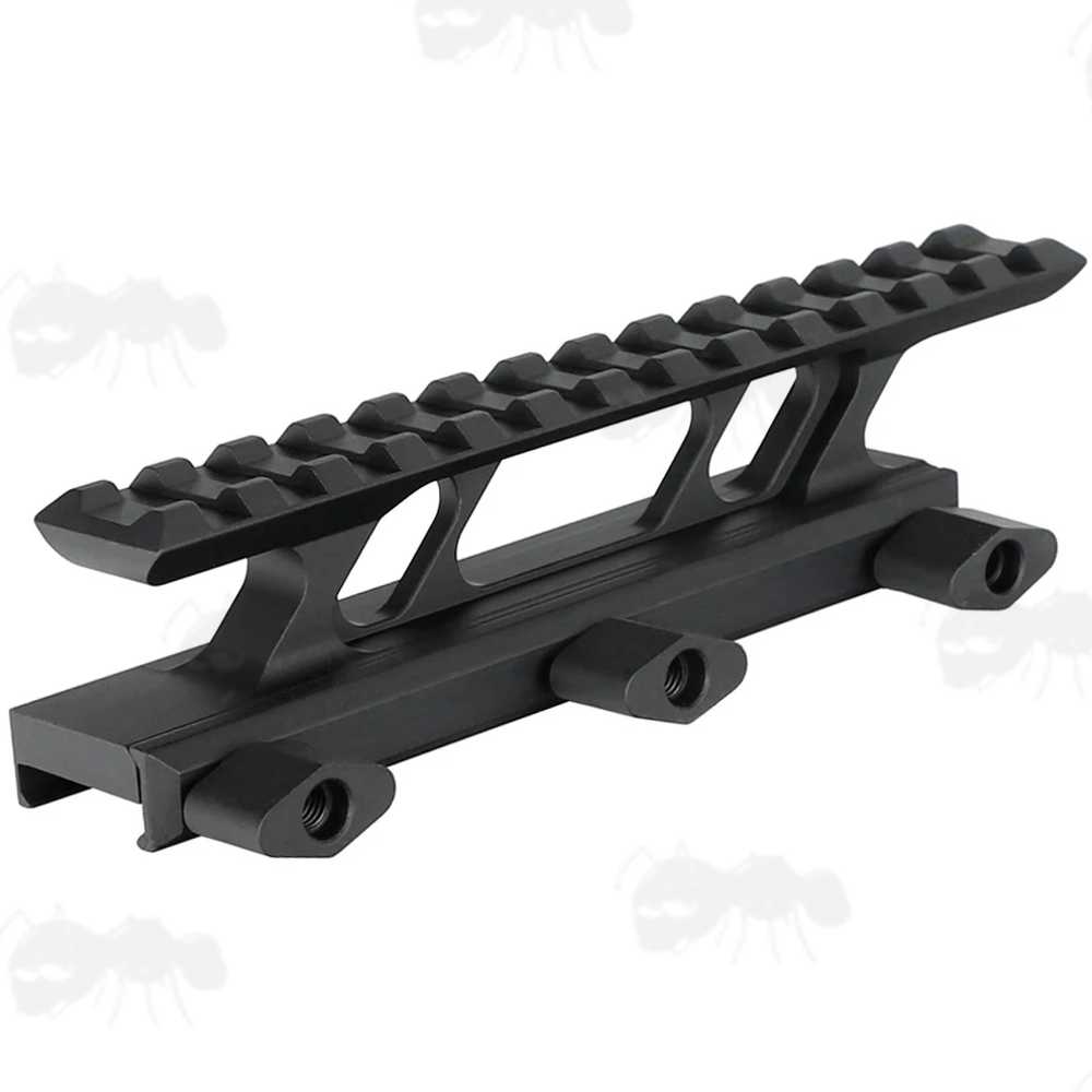 High-Profile Thirteen Slot Length Forward Reach Picatinny Riser Rail with Large Thumb Nuts