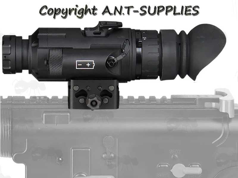 Heavy-Duty Picatinny to Picatinny Rail Adapter Clamp, Shown Fitted to a IR Patrol M250 Thermal Monocular