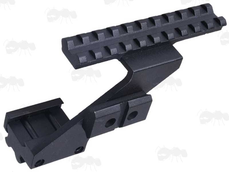 Top Rail View of The Black Aluminium Trigger Frame Rail Fitting Pistol Sight Rail Bridge Mount