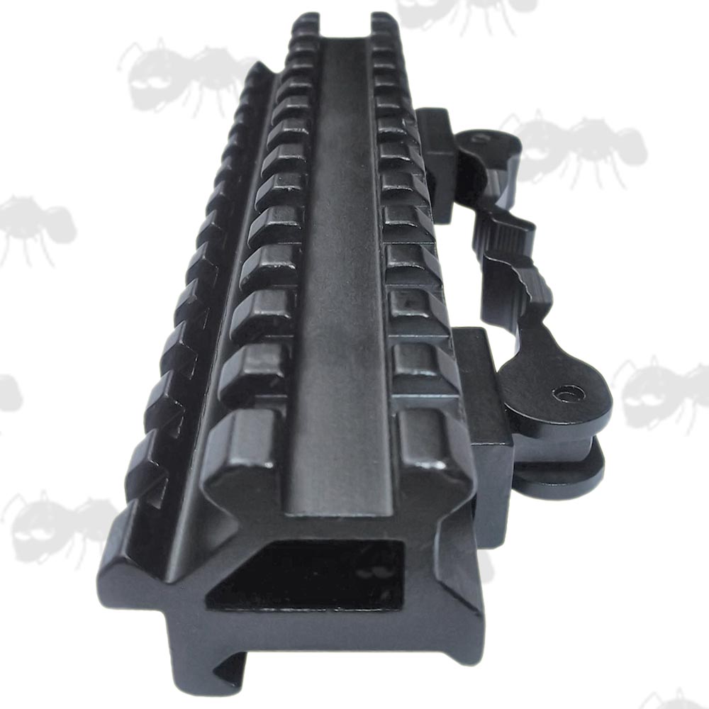 Long Quick-Release Throw-Lever Weaver Rail Mount with Top and Offset Rails