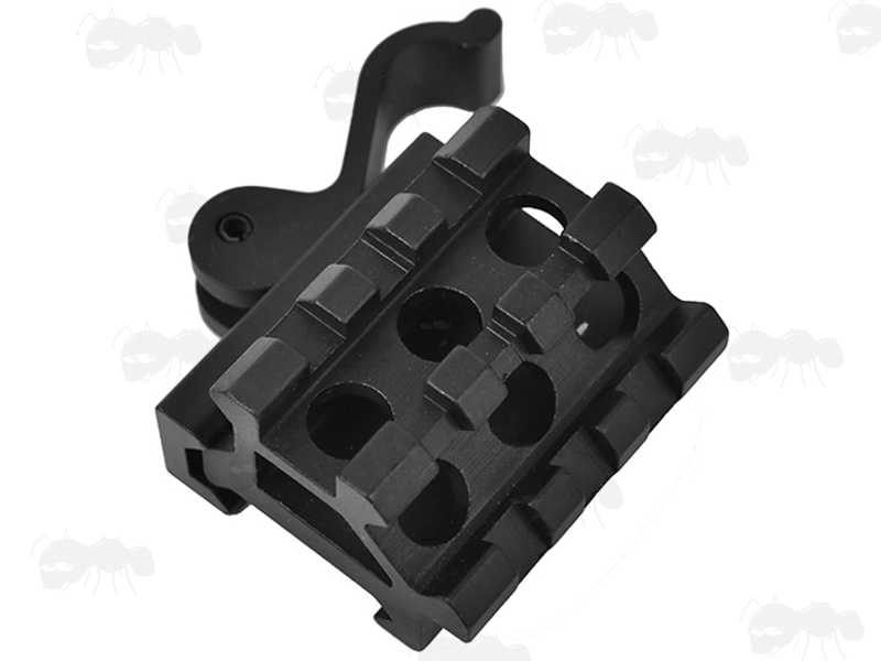 Quick-Release Throw-Lever Weaver Rail Mount with Top and Offset Rails