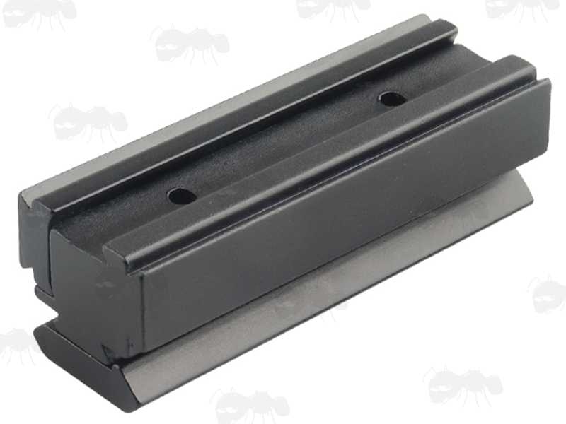 Base Fitting View of The 9.5-11mm Dovetail to 20mm Weaver / Picatinny Tri-Rail Adapter