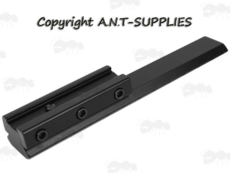 Base View of The 9.5-11mm Dovetail to 20mm Weaver / Picatinny Forward Reach Long Rail Adapter