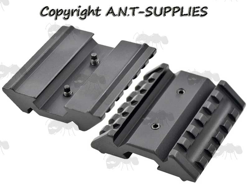 Black Twin Offset Rail, 20mm Weaver / Picatinny Base