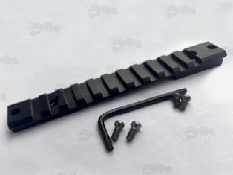 Picatinny Rail Slots View of Short Action One Piece Remington 700 Aluminium Picatinny Rail, with Fixing Screws