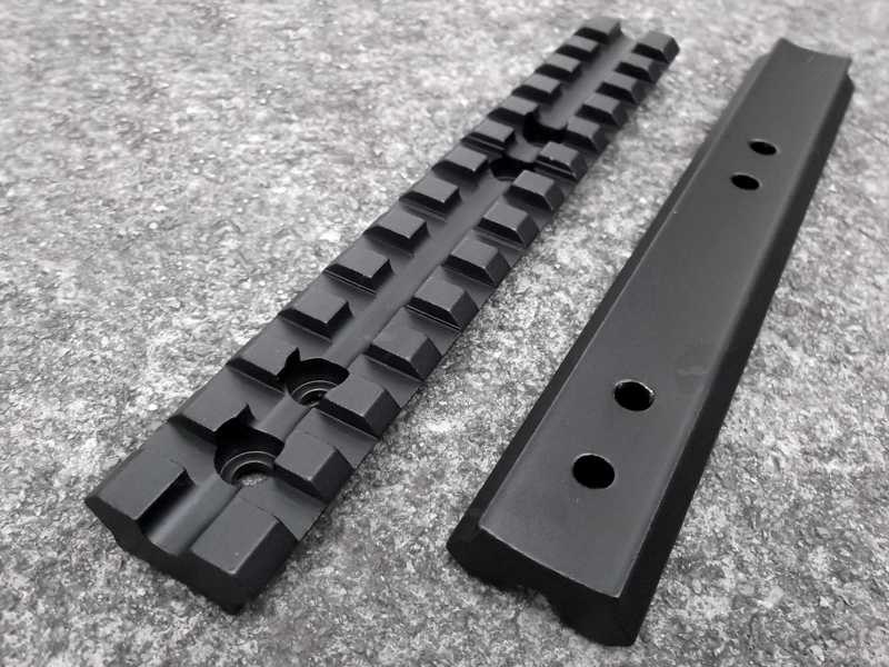 Two Long Length 20mm Wide Weaver / Picatinny DIY Glue on Rail, Showing Top Rail and Base