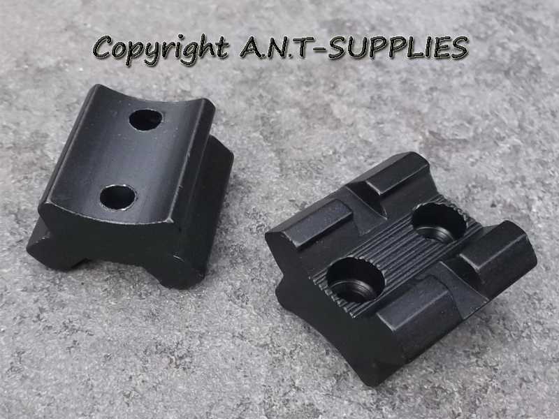 Pair of Mini Length, High Profile 20mm Wide Weaver / Picatinny DIY Glue on Rail with Screws