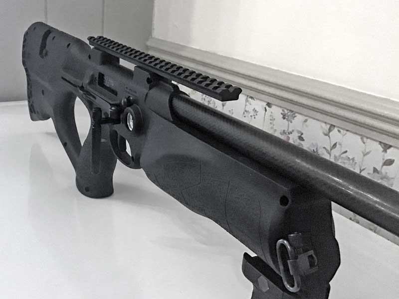 Flat Base Extra Long Length 20mm Wide Weaver / Picatinny DIY Sight Rail Shown Fitted to a Walther Reign Air Rifle