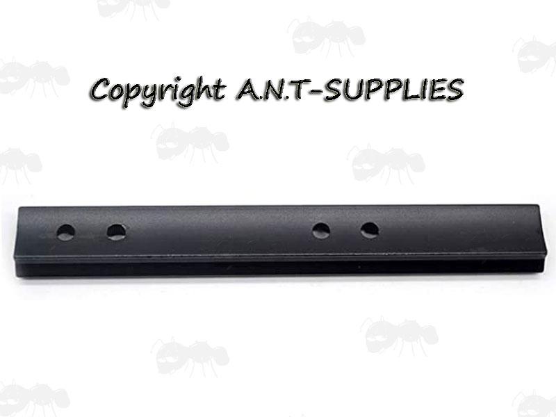 Base View of The 140mm Long Weaver / Picatinny Sight Rail with 13 Slots, for Mossberg 500 / 590 / 835 Series Pump Action Shotguns