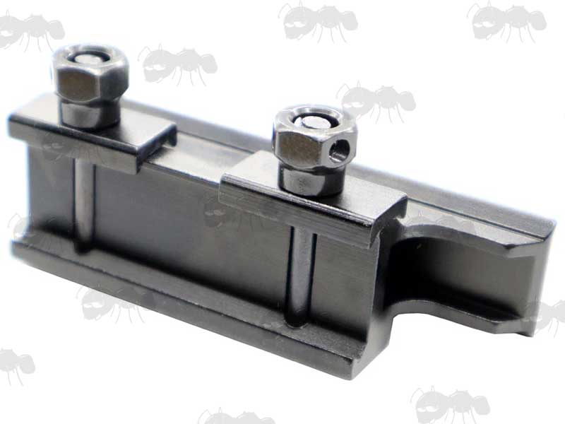 Base View of The Medium Profile Deluxe Weaver Rail Riser, Medium Length with Extended Rail