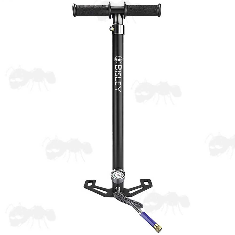 Bisley Pro Black Hand-Powered Four-Stage Manual Stirrup Pump for PCP Airguns