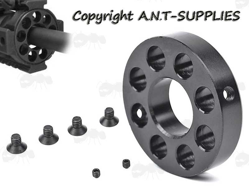 AR Rifle Round Metal One Piece Free Floating Quad Rail Handguard End Cover Caps With Fittings