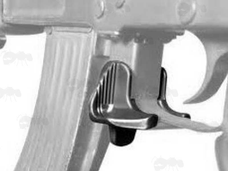 Black Polymer AK Rifle Magazine Release Extension