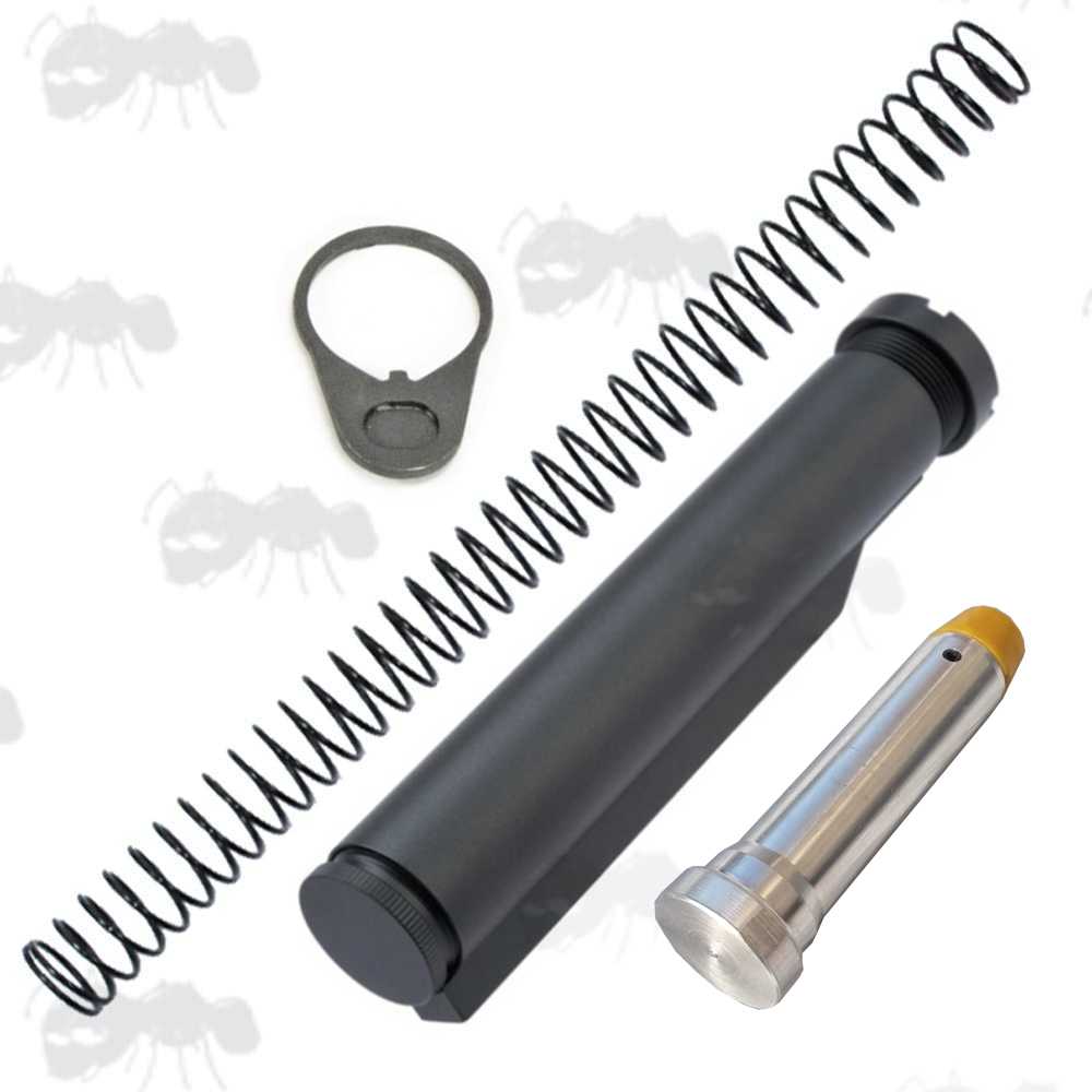 Commercial Spring, Tube and Buffer Set with Internal Storage for AR Rifles