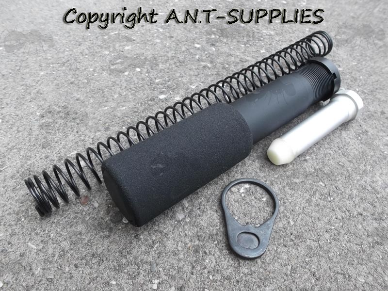 Spring, Tube with Sponge Cover, Buffer Set for Pistol Style Setup of AR-15 Rifles