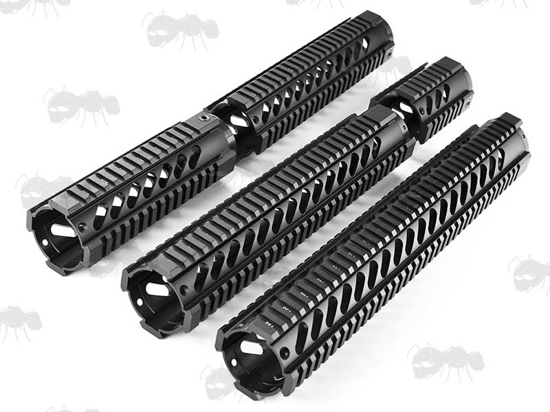 Five Lengths of AR Style Alloy Ten Inch Quad RAS Handguards