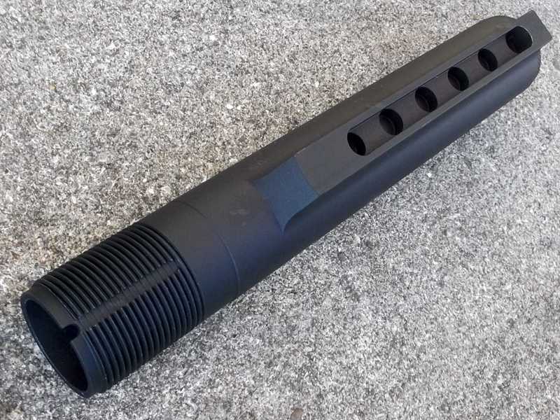 View of The Mil-Spec Thread End of The Buffer Tube with Internal Storage Compartment for AR Rifles